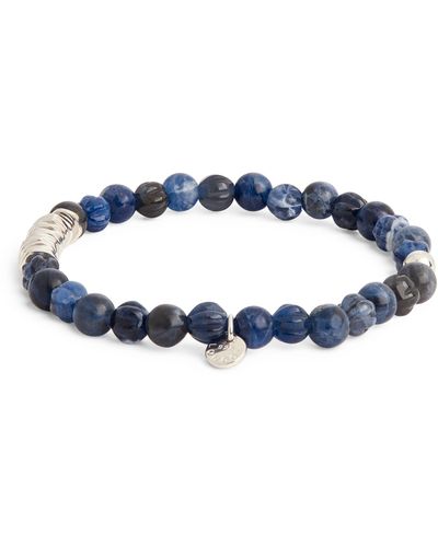 Tateossian Sodalite And Sterling Silver Classic Discs Bracelet - Blue