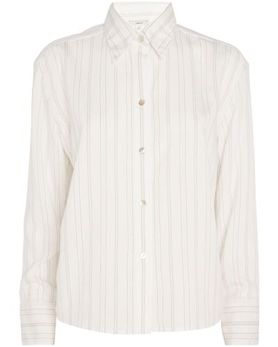 Vince Striped Cropped Shirt - White