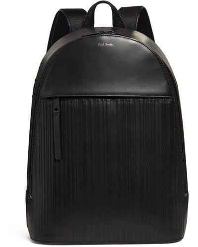 Paul Smith Leather Pleated Backpack - Black