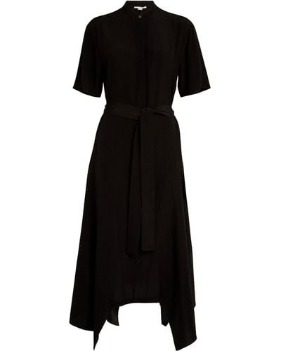 Stella McCartney Silk Asymmetric Midi Dress - Black