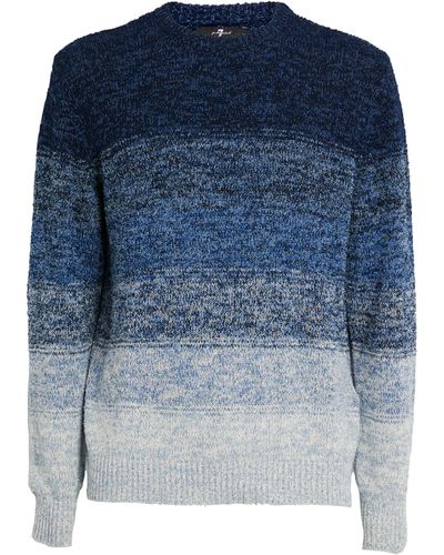 7 For All Mankind Ombre-knit Jumper - Blue