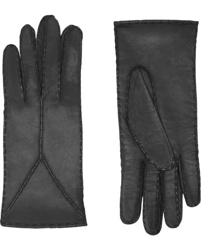 Saint Laurent Lambskin Short Stitched Gloves - Black