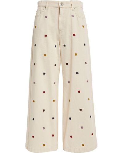 Weekend by Maxmara Embroidered Oggeri Jeans - Natural