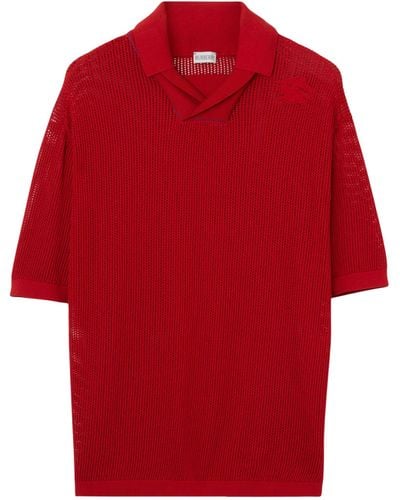 Burberry Knitted Ekd Polo Shirt - Red
