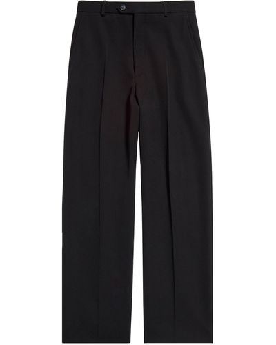 Balenciaga Wool Baggy Tailored Trousers - Black