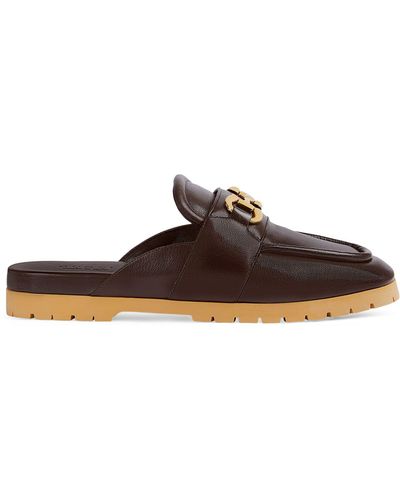 Gucci Leather Lug-sole Horsebit Loafers - Brown