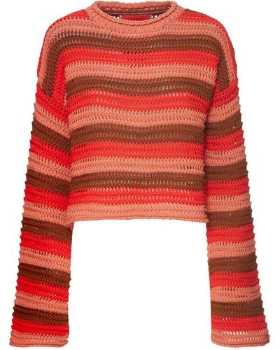 La DoubleJ Cropped Sweater - Red