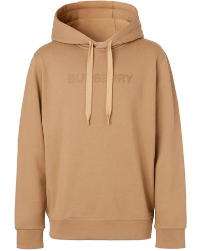 Burberry Cotton Logo Hoodie - Natural