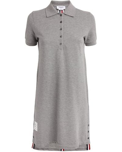 Thom Browne Polo Shirt Mini Dress - Gray