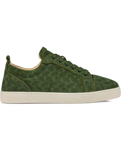 Christian Louboutin Louis Junior Orlato Suede Braided Sneakers - Green