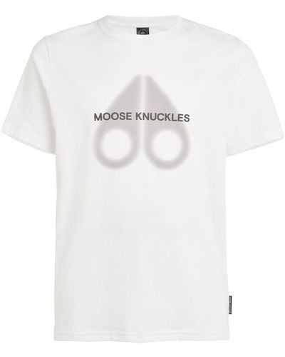 Moose Knuckles Cotton Airbrushed-logo T-shirt - White