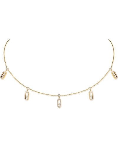 Messika Yellow Gold And Diamond Move Uno Necklace - White