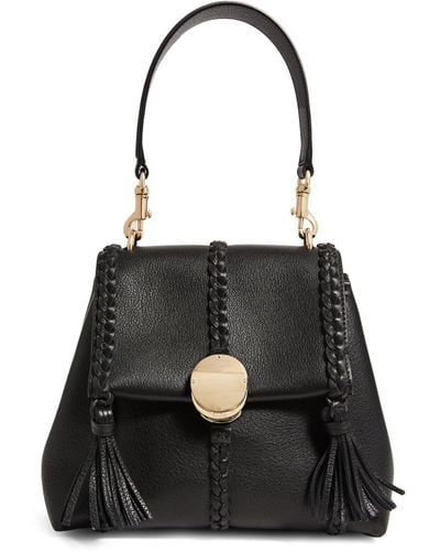Chloé Small Leather Penelope Shoulder Bag - Black