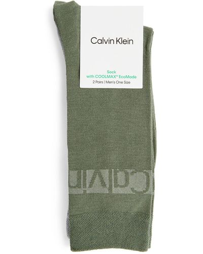 Calvin Klein Logo Socks (pack Of 2) - Green