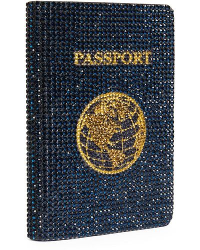 Judith Leiber Embellished Leather Passport Holder - Blue