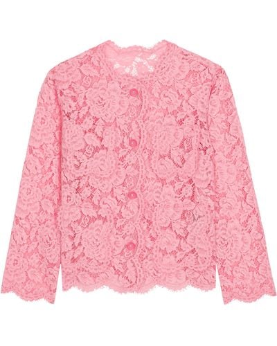 Dolce & Gabbana Floral Lace Cardigan - Pink