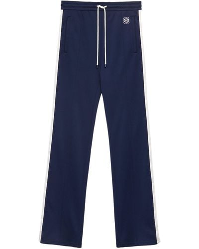 Loewe Anagram Side-stripe Sweatpants - Blue