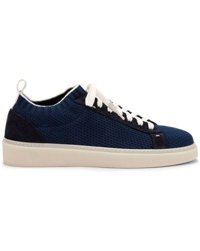 Eleventy Knitted Tennis Trainers - Blue