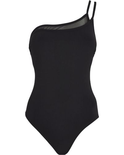 Gottex Mesh Underlay One-shoulder Swimsuit - Black