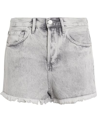 AllSaints Frayed Heidi Denim Shorts - Grey