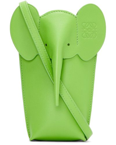 Loewe Leather Elephant Pocket Bag - Green