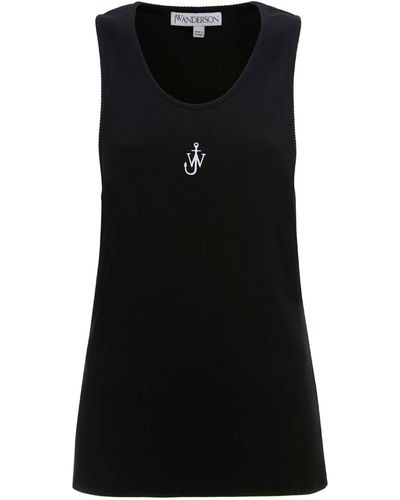 JW Anderson Embroidered Logo Tank Top - Black