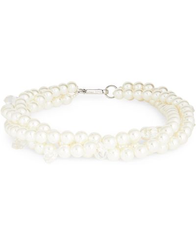 Simone Rocha Faux Pearl And Glass Twisted Necklace - Natural