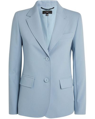 Weekend by Maxmara Single-breasted Tailored Jacket - Blue