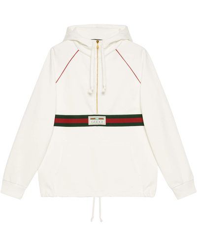 Gucci Sweatshirt With Web And Label - White
