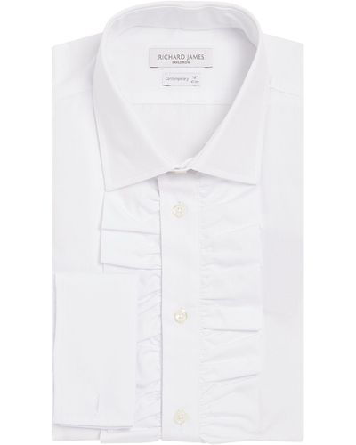 Richard James Contemporary-fit Ruffle Evening Shirt - White