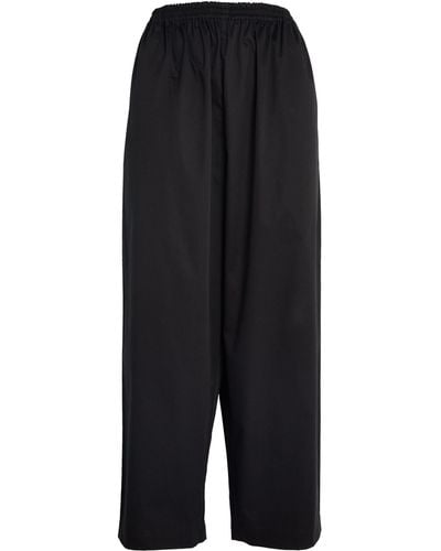 Eskandar Cropped Japanese Trousers - Black