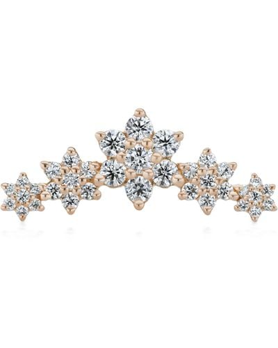 Maria Tash Rose Gold Five Flower Garland Diamond Threaded Stud Earring - Metallic