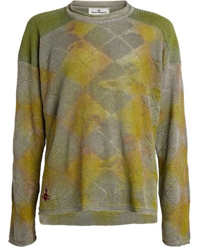 Vivienne Westwood Hemp Diamond-stitch Sweater - Green