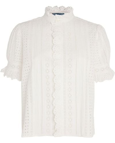 Polo Ralph Lauren Broderie Anglaise Blouse - White