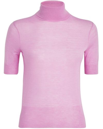 JOSEPH Cashmere High-neck Cashair Sweater - Pink