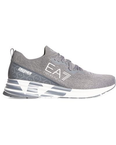 EA7 Distance Crusher Knit Sneakers - Grey