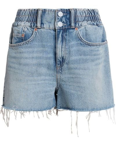 AllSaints Raw-edge Hailey Denim Shorts - Blue