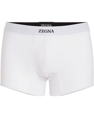 Zegna Logo Trunks - White