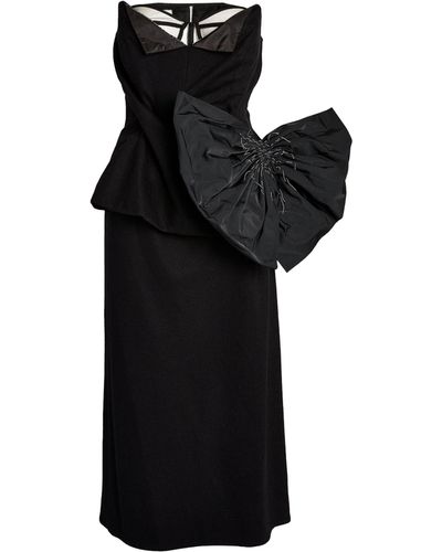 Maison Margiela Virgin Wool Bow-detail Dress - Black