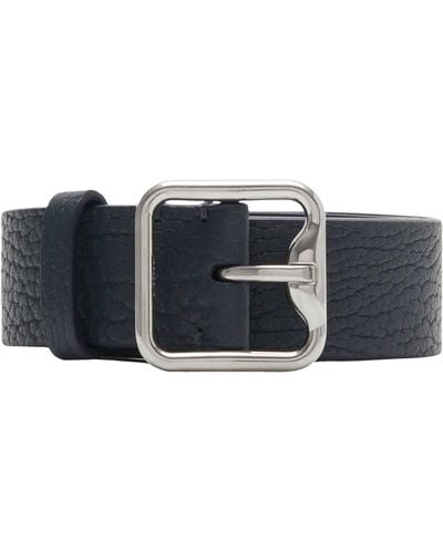 Burberry Grained Leather B-buckle Belt - Blue