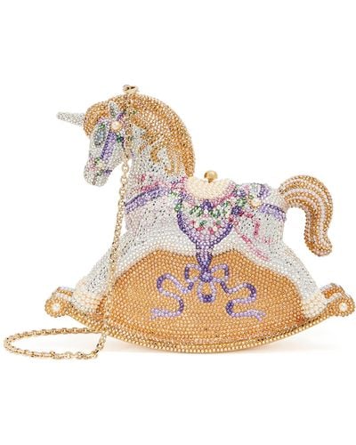 Judith Leiber Rocking Horse Willow Clutch Bag - White