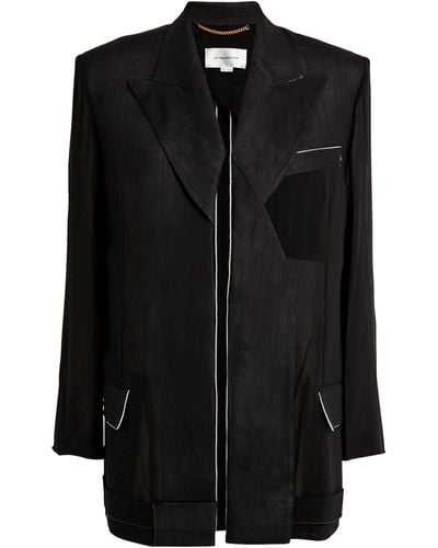 Victoria Beckham Fold-detail Blazer - Black