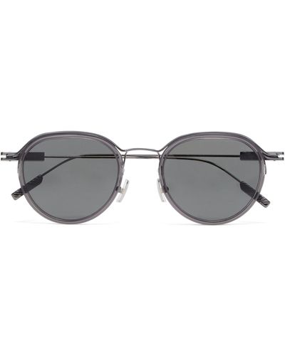 Zegna Acetate Round Sunglasses - Gray