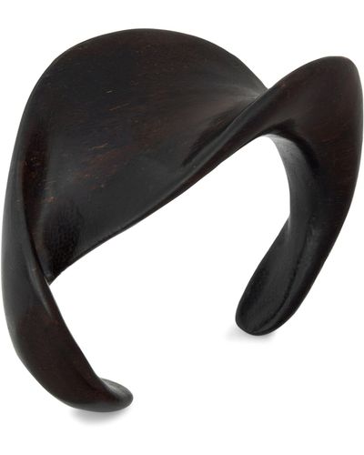 Saint Laurent Sculptural-wave Cuff Bracelet - Black