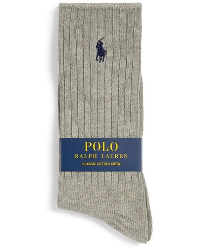 Polo Ralph Lauren Cotton-blend Classic Crew Socks - Gray