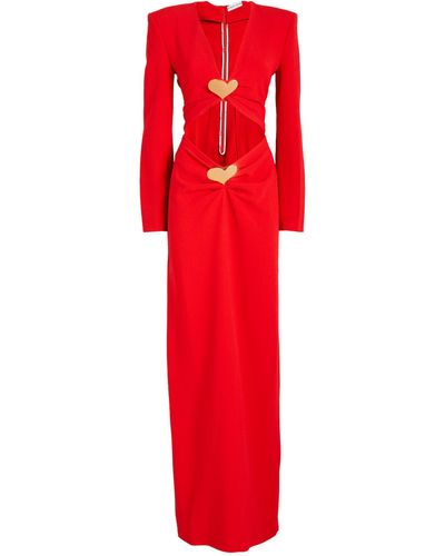 ROWEN ROSE Heart-detail Cut-out Maxi Dress - Red