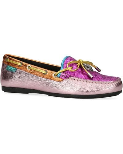 Kurt Geiger Leather Eagle Moccasins - Purple