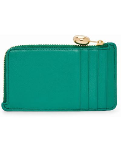 Loewe Leather Pebble Card Holder - Green