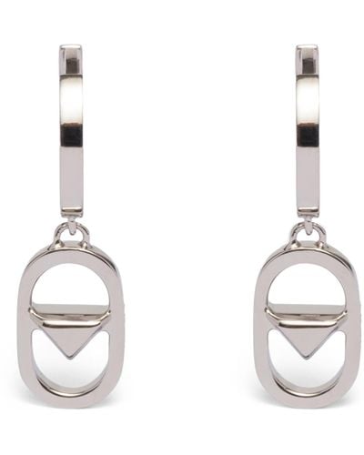 Prada Triangle Pendant Earrings - Metallic