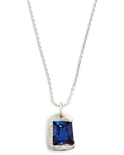 Bleue Burnham Sterling Silver And Sapphire Rose Necklace - Blue